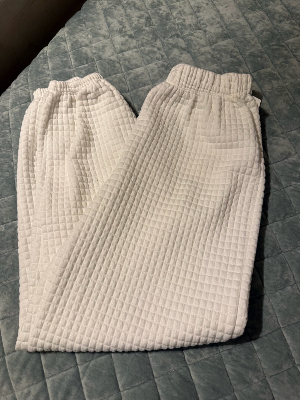 Princess Polly White Waffle Textured Jogger Sweatpants - size XS - Picture 1 of 2